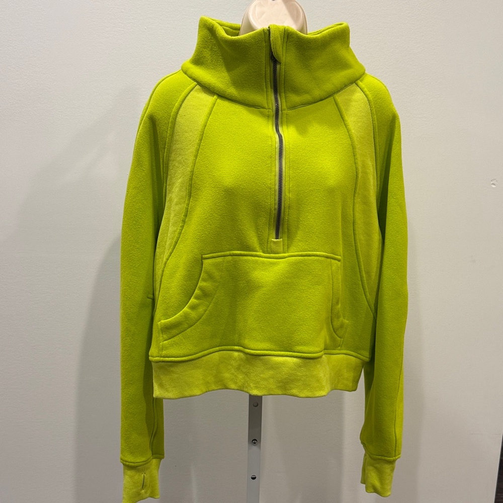 Vintage Lululemon Athletica Bright Green Fleece Scuba Women Size 6 Zip